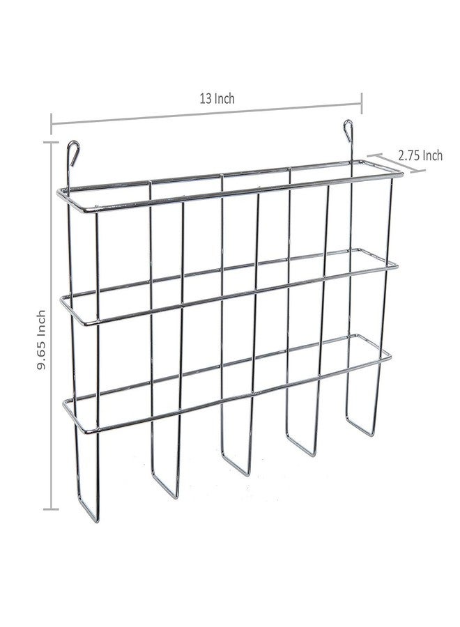 INDIAN DECOR 10007 Modern Wall Mounted Silver Metal Magazine Storage Basket/Hanging Office File Holder/Newspaper Rack - Image 5